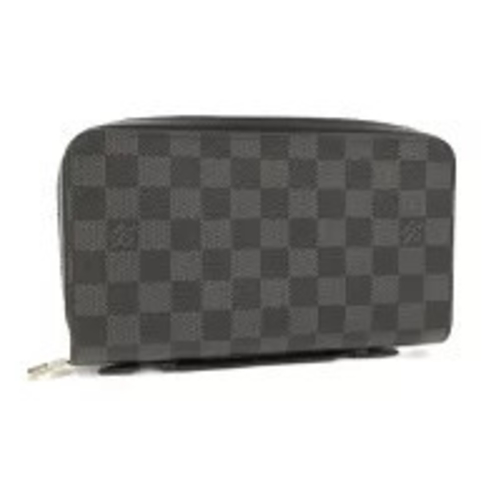 LOUIS VUITTON Zippy Round Zipper Long Wallet Damier Graphite Black